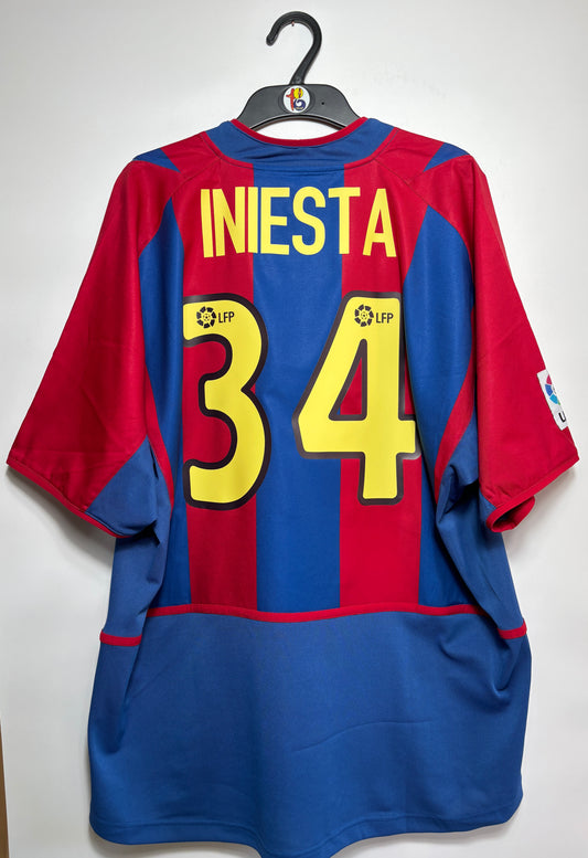 2002/03 FC Barcelona Jersey Iniesta #34 - (XL)